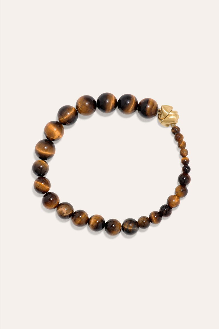 Tidelands - Tiger Eye and Recycled Gold Vermeil Bracelet