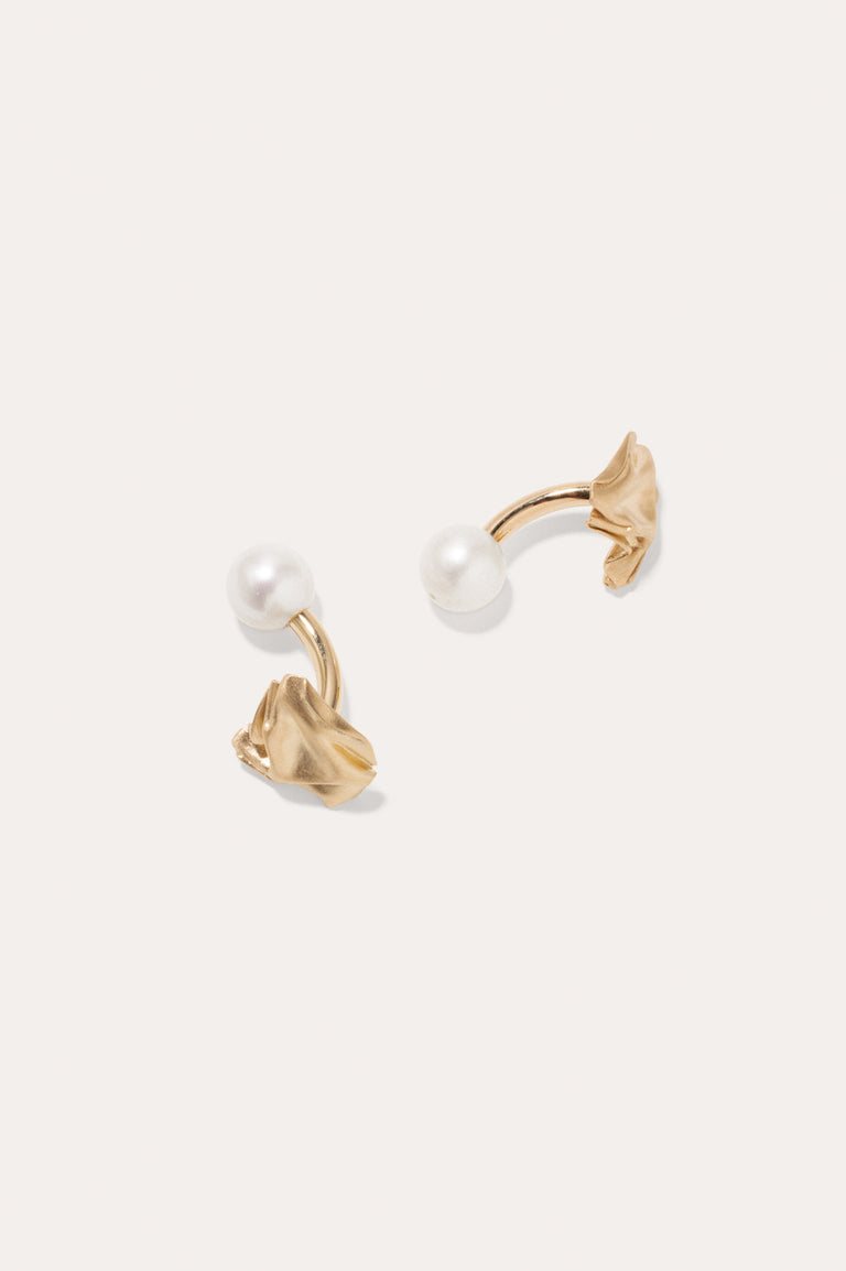 Crumple - Pearl and Gold Vermeil Cufflinks