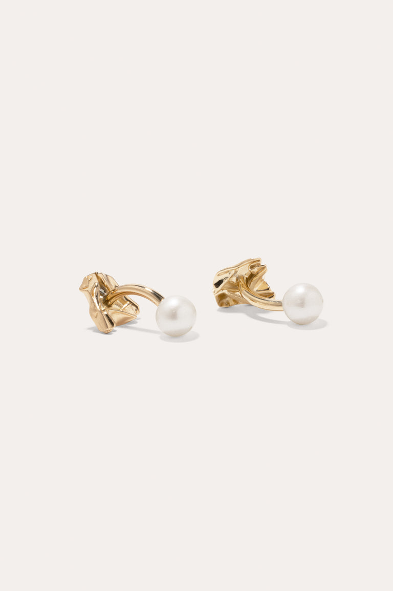 Crumple - Pearl and Gold Vermeil Cufflinks