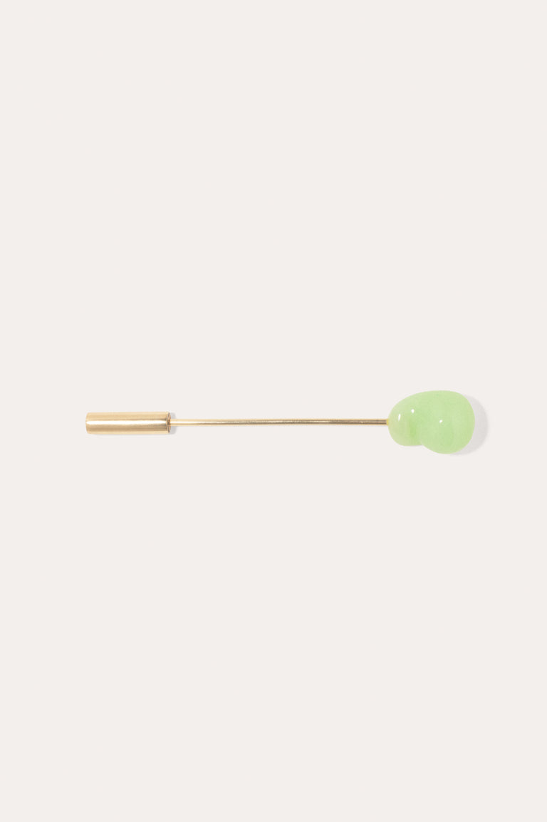 H31 - Jade Bio Resin and Gold Vermeil Pin