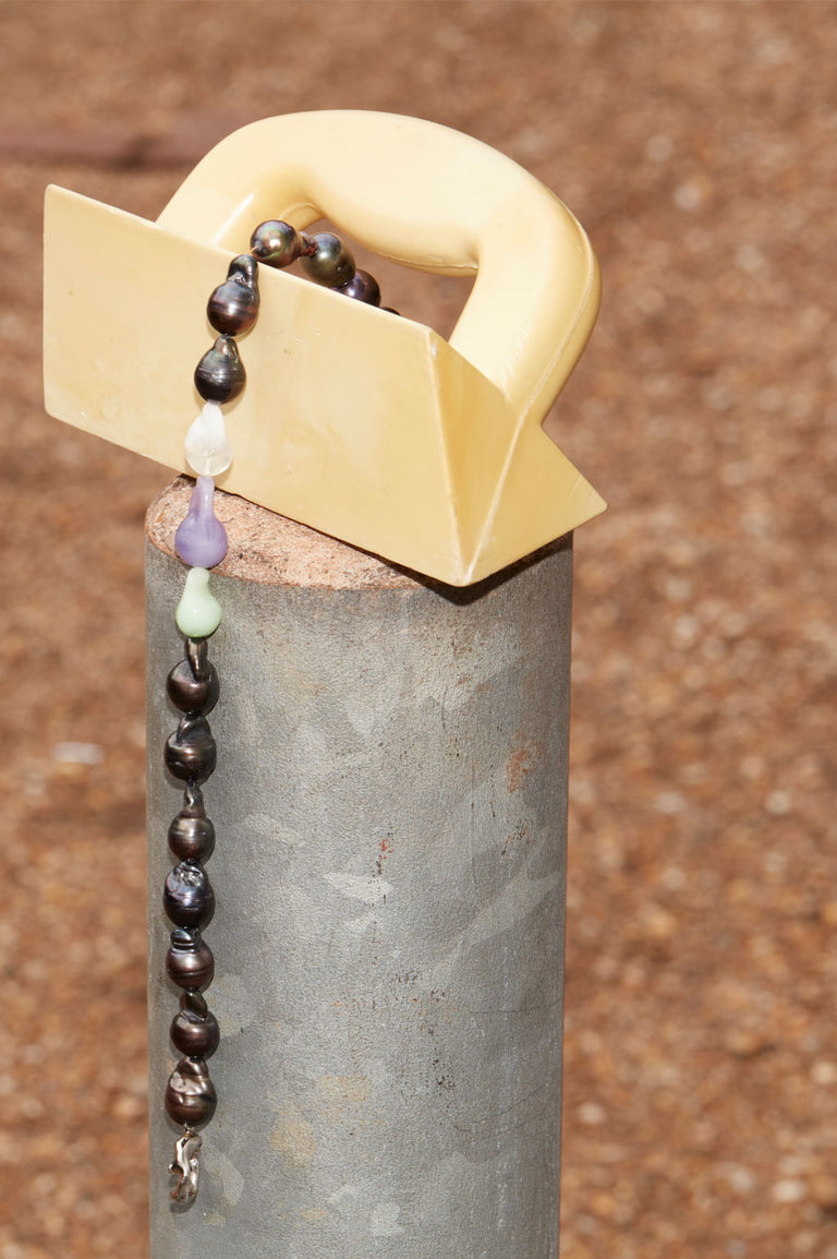 Foraging II - Pearl and Bio Resin Platinum Plated Necklace