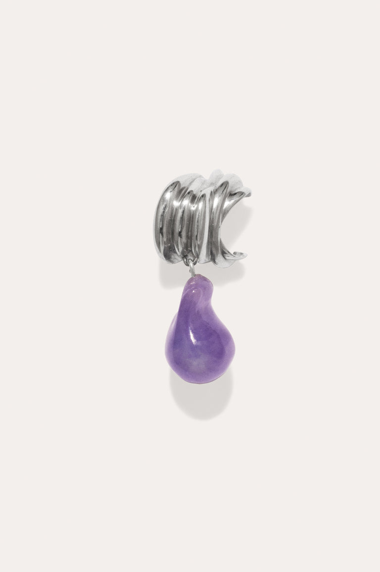 Clash - Lilac Bio Resin and Platinum Plated Single Earring