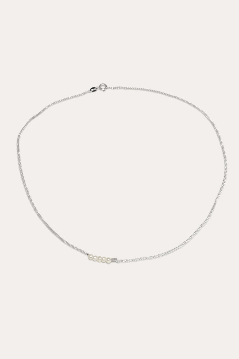 Breeze - Pearl and Platinum Plated Necklace