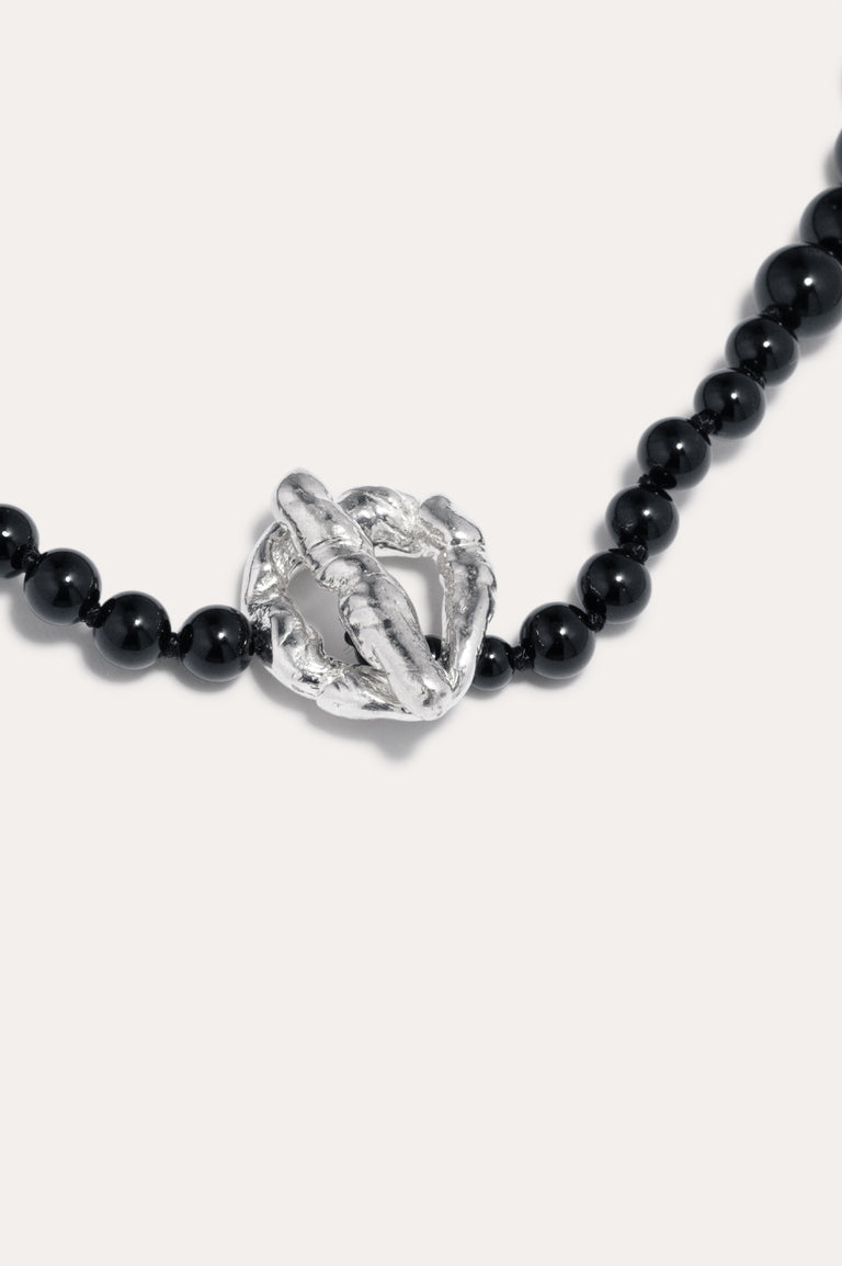 Knee‐Deep In A Bog in North Yorkshire - Black Onyx and Recycled Silver Necklace
