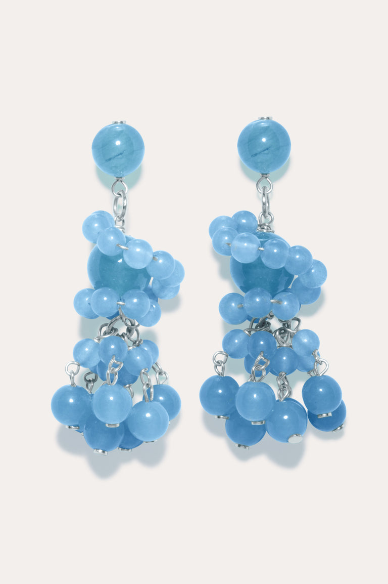 The Aftertaste of a Dream - Blue Quartz and Recycled Silver Earrings
