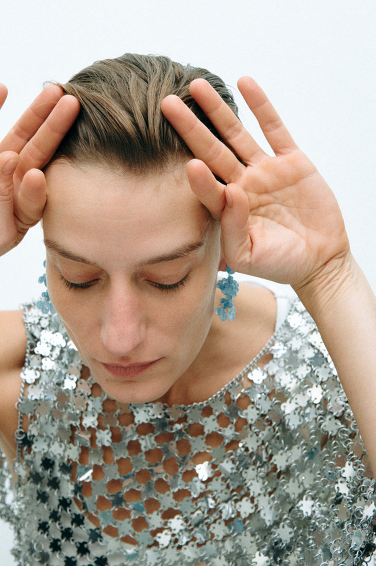 The Aftertaste of a Dream - Blue Quartz and Recycled Silver Earrings