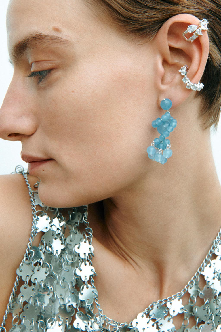 The Aftertaste of a Dream - Blue Quartz and Recycled Silver Earrings