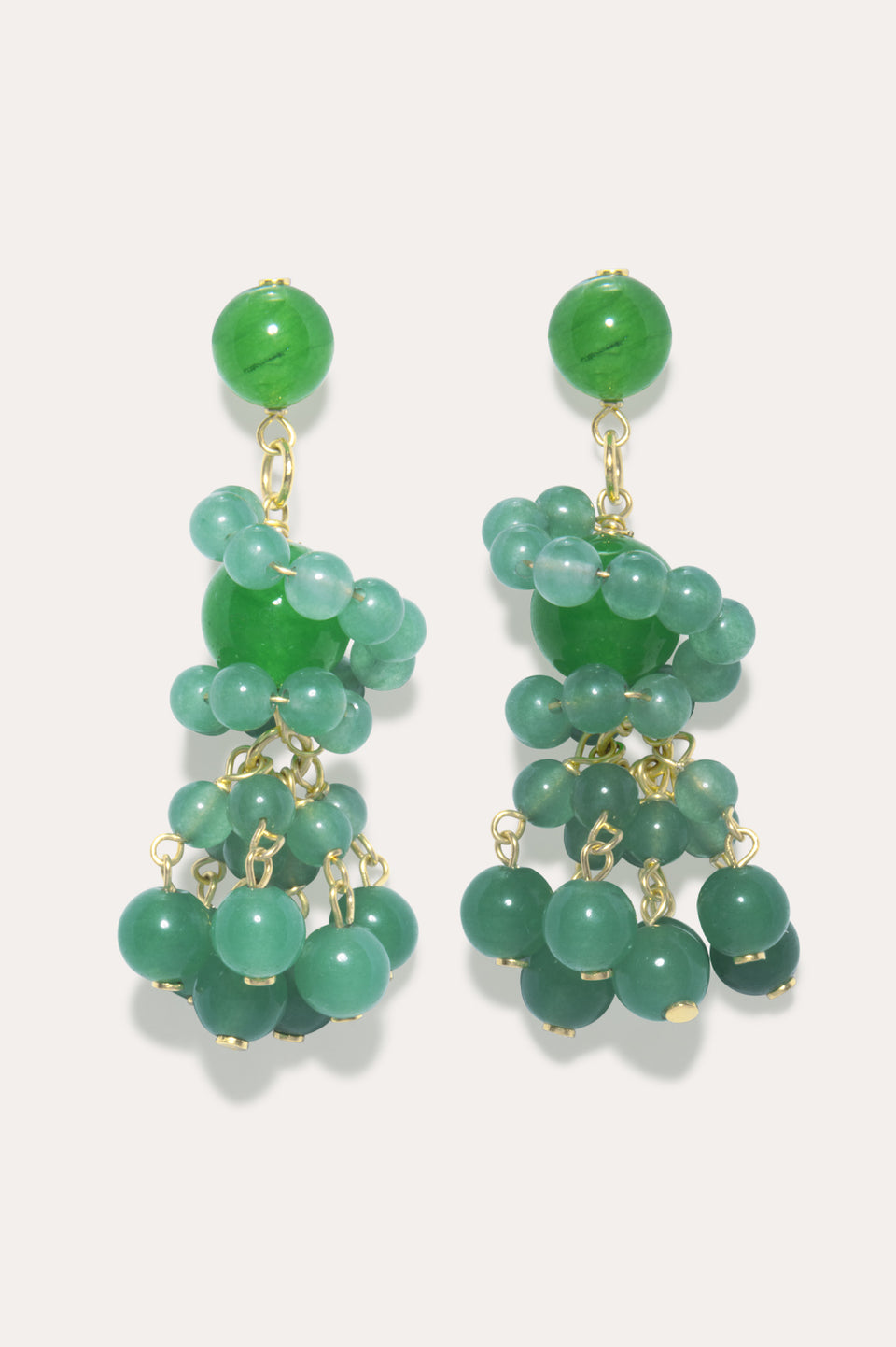 The Aftertaste of a Dream - Green Quartz and Recycled Gold Vermeil Earrings.
