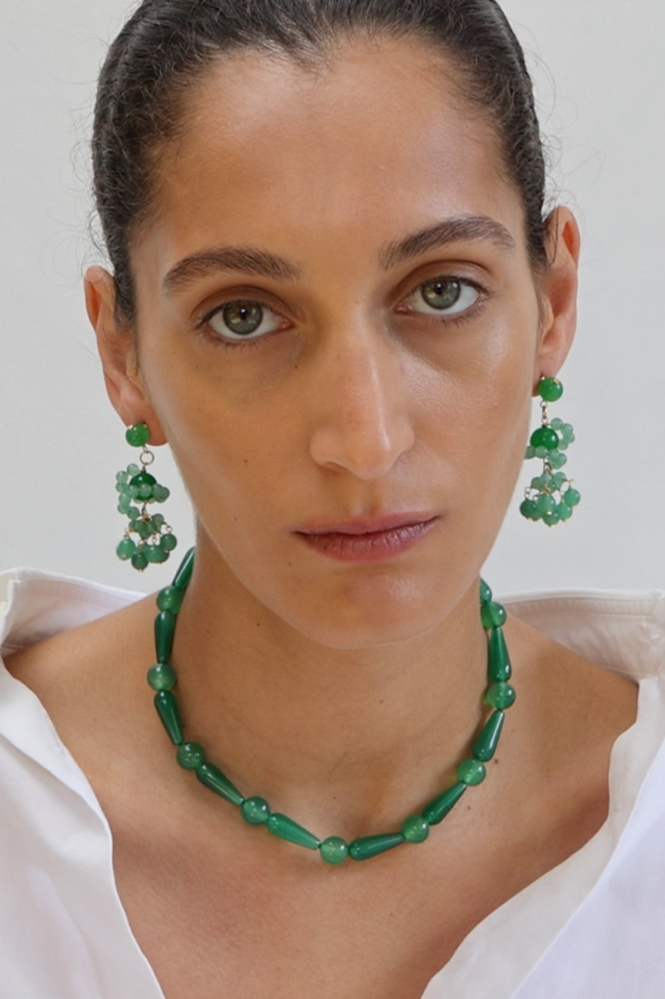 The Aftertaste of a Dream - Green Quartz and Recycled Gold Vermeil Earrings.