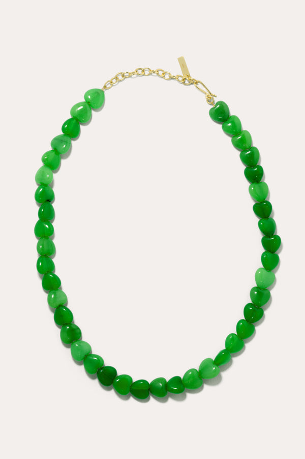 La Fenêtre du Cœur - Collier Perle Cœur Vert et Vermeil Recyclé