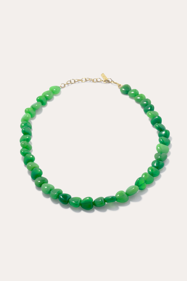 La Fenêtre du Cœur - Collier Perle Cœur Vert et Vermeil Recyclé