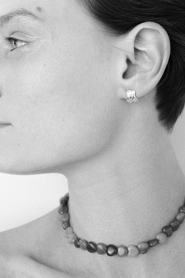 La fenêtre du cœur - Collier perles cœur bleues et argent recyclé