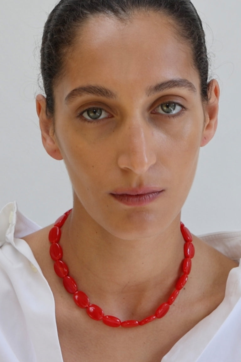 Dazed by Suburbia - Red Resin Necklace