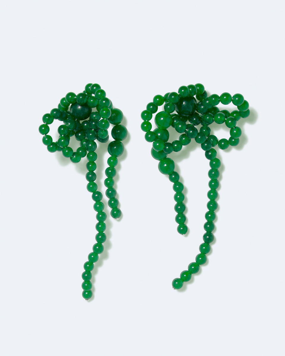 Fils suspendus - Boucles d'oreilles en calcédoine et argent recyclé