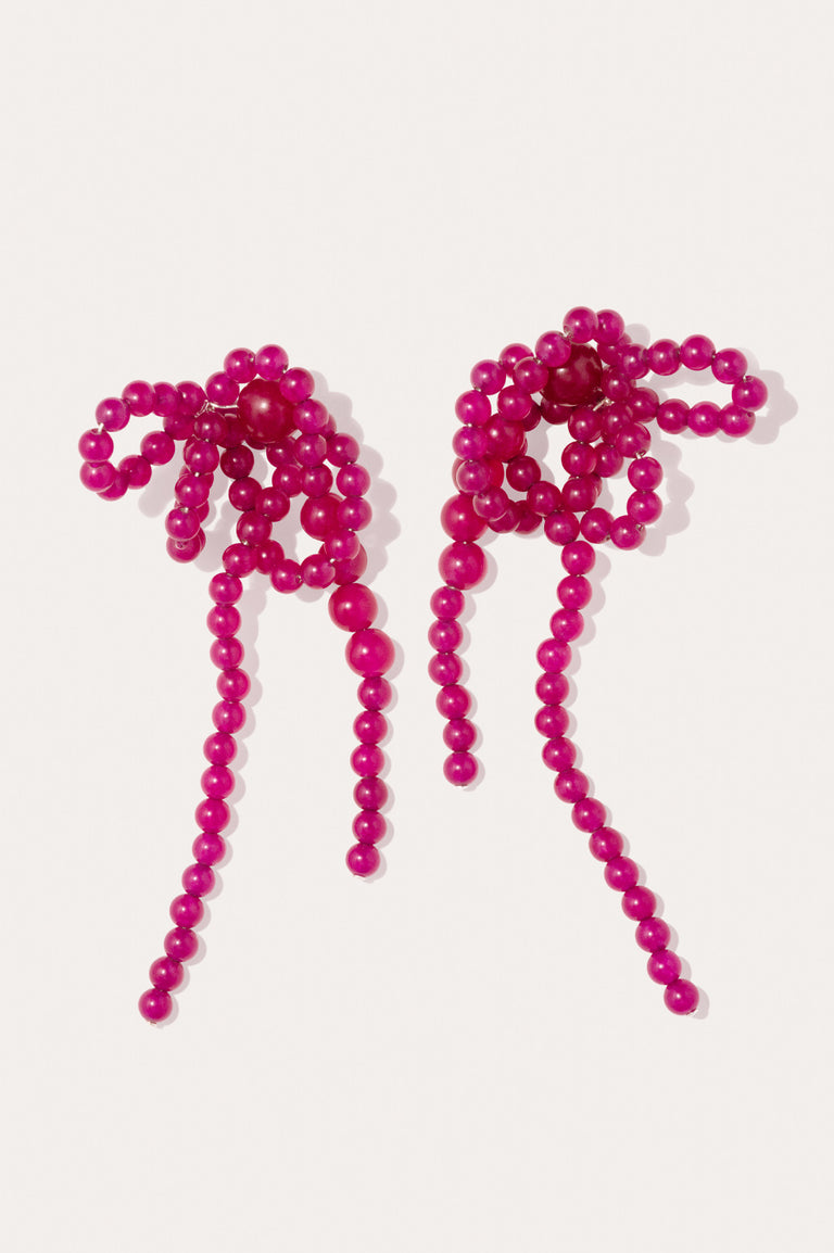 Too Many Loose Ends? - Chalcedony Bead and Recycled Silver Earrings