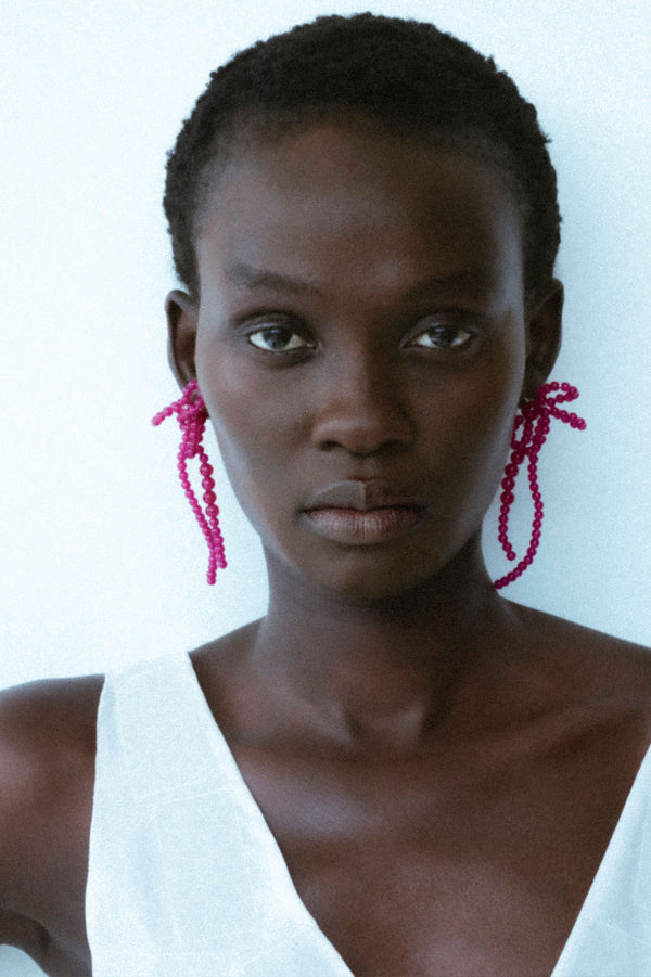 Fils suspendus - Boucles d'oreilles en calcédoine et argent recyclé
