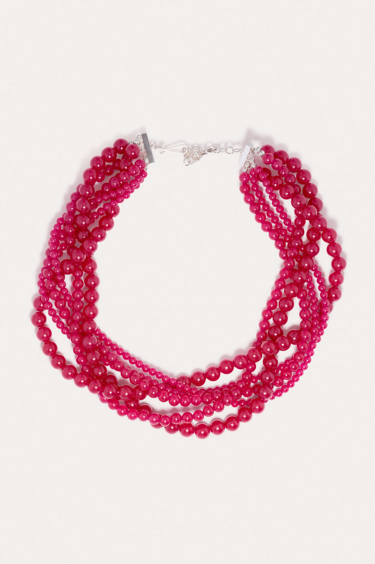 What a Tangled Web We Weave - Chalcedony Bead and Recycled Silver Necklace