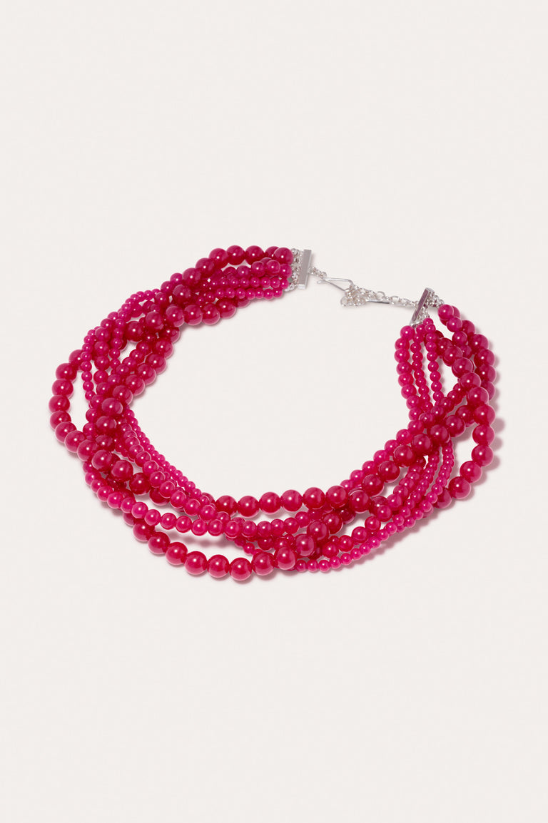 What a Tangled Web We Weave - Chalcedony Bead and Recycled Silver Necklace