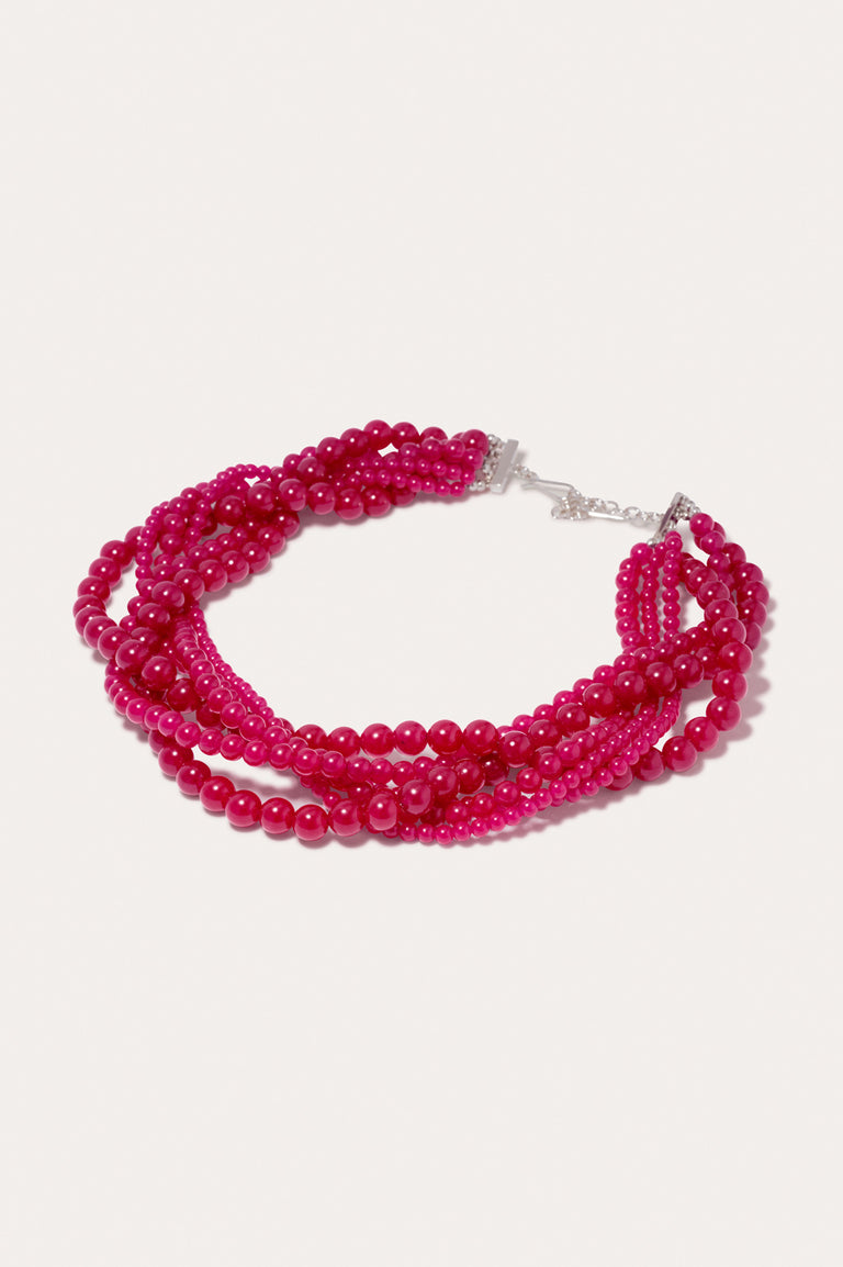 What a Tangled Web We Weave - Chalcedony Bead and Recycled Silver Necklace