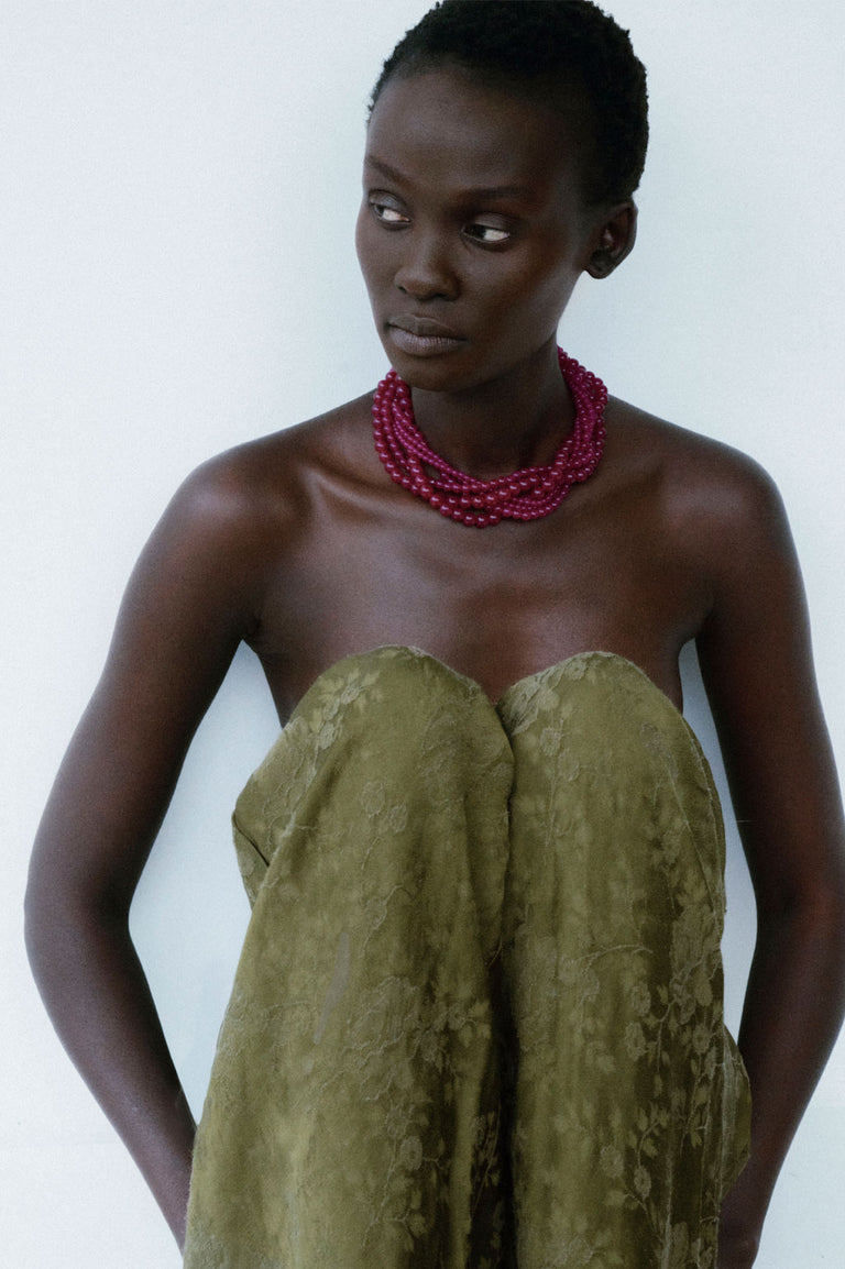 H84 - Chalcedony Bead and Recycled Silver Necklace