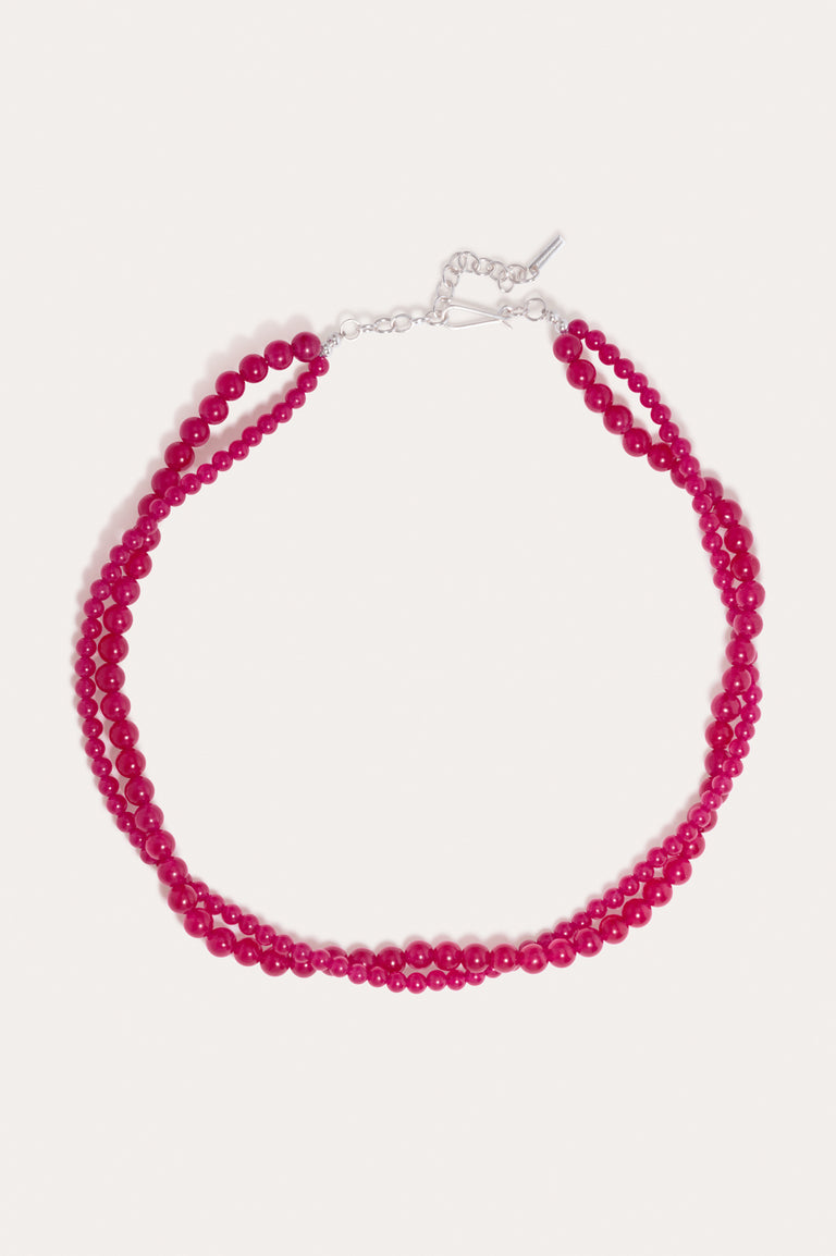 H85 - Chalcedony Bead and Recycled Silver Necklace