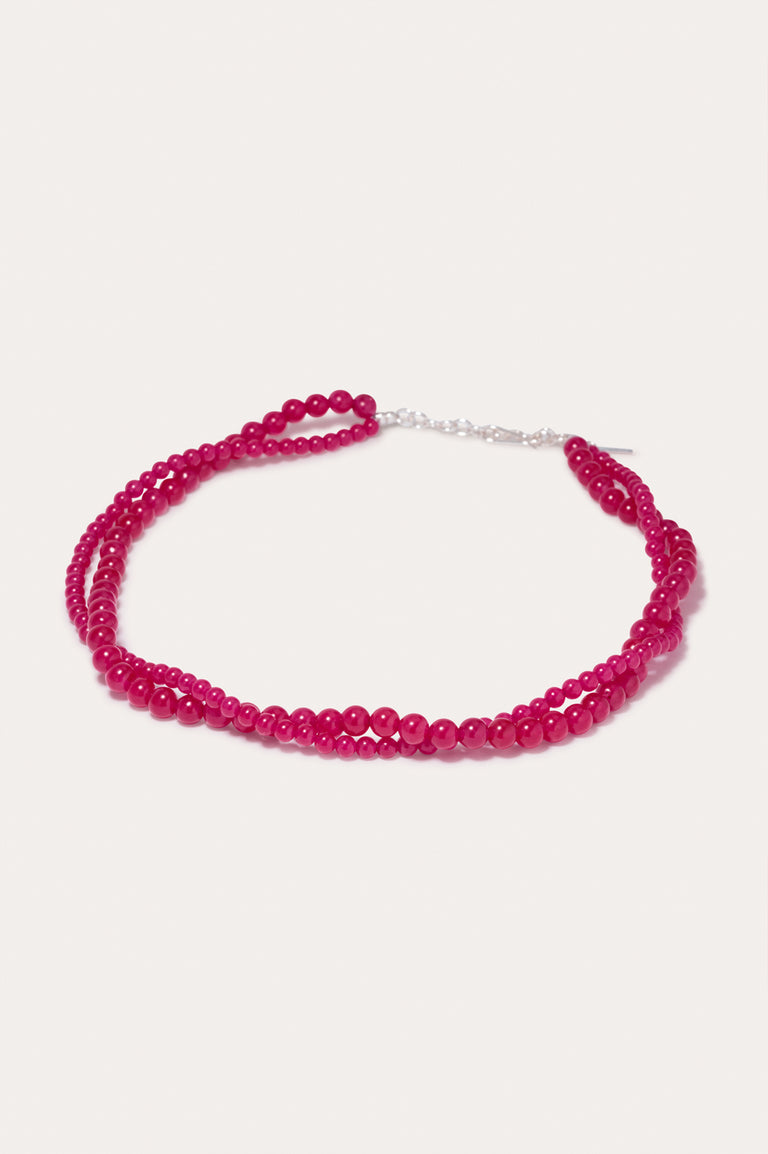 H85 - Chalcedony Bead and Recycled Silver Necklace