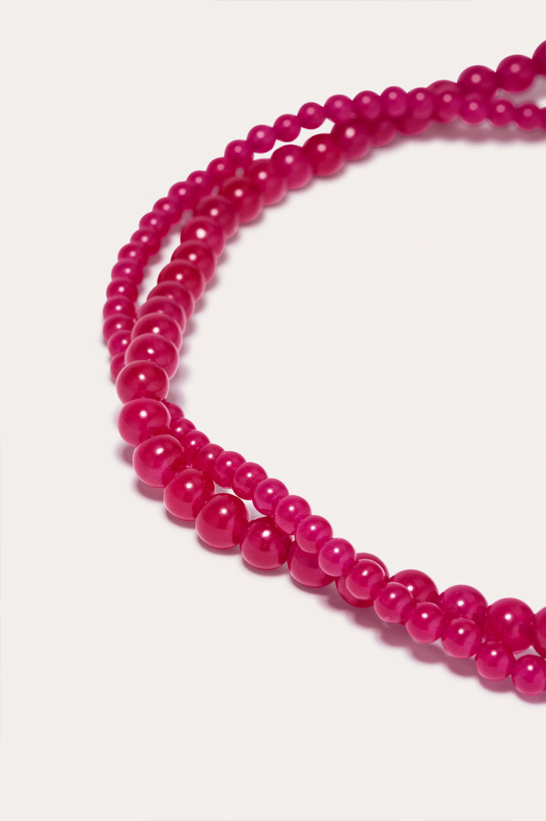 Séquence - Collier en perles de calcédoine et argent recyclé