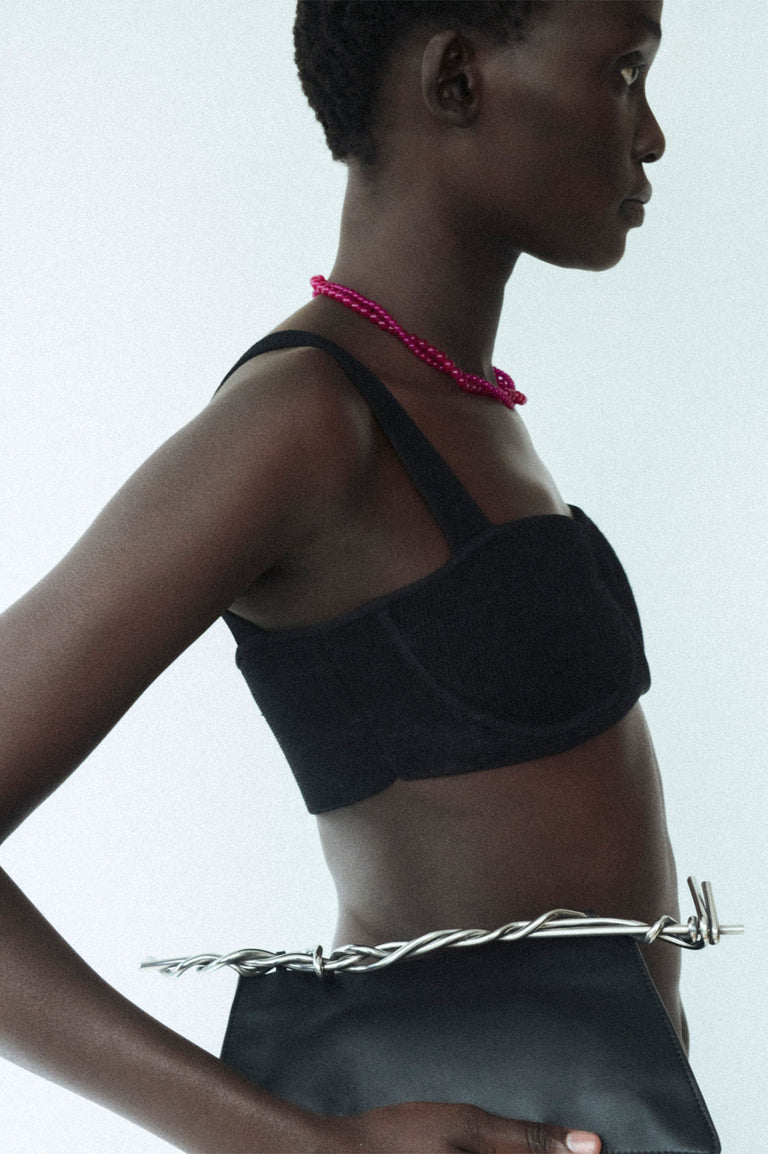 H85 - Chalcedony Bead and Recycled Silver Necklace