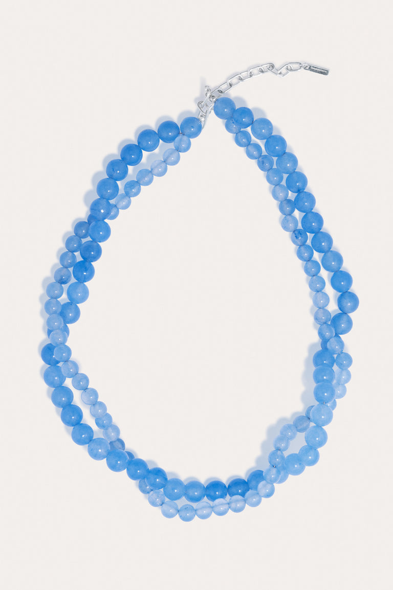 Floe - Blue Lace Agate Bead and Recycled Silver Necklace