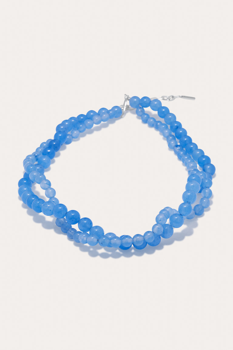 Floe - Blue Lace Agate Bead and Recycled Silver Necklace