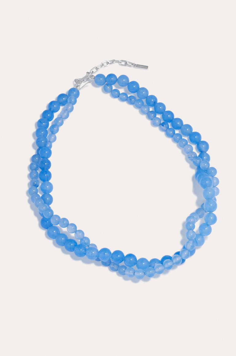 Floe - Blue Lace Agate Bead and Recycled Silver Necklace