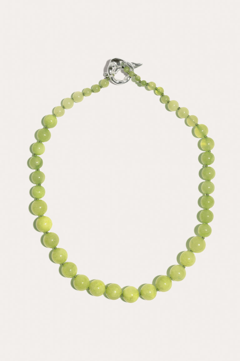 Lime Cordial - Green Calcite and Silver Plated Necklace