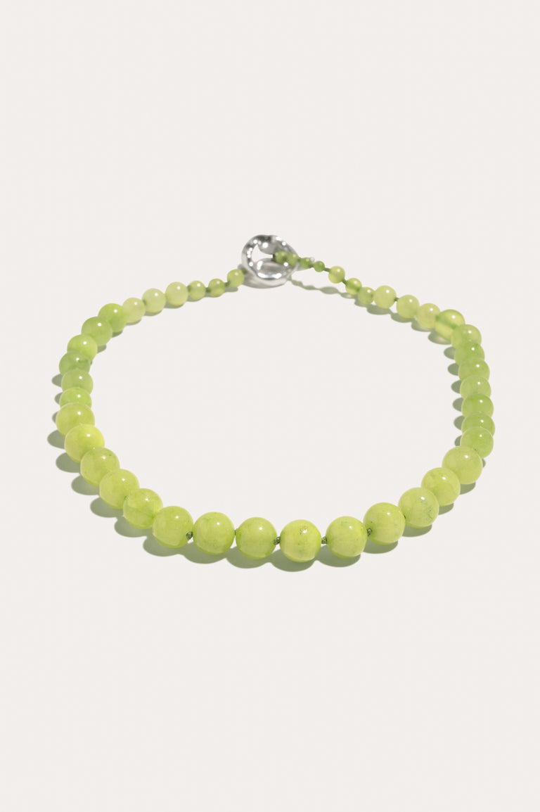 Lime Cordial - Green Calcite and Silver Plated Necklace