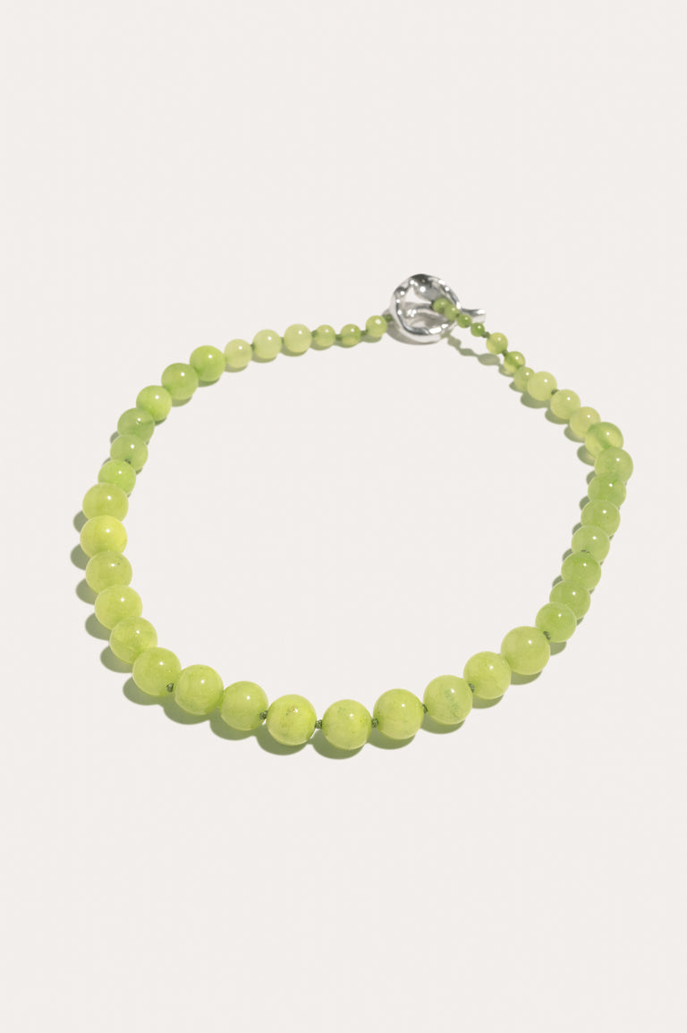 Lime Cordial - Green Calcite and Silver Plated Necklace