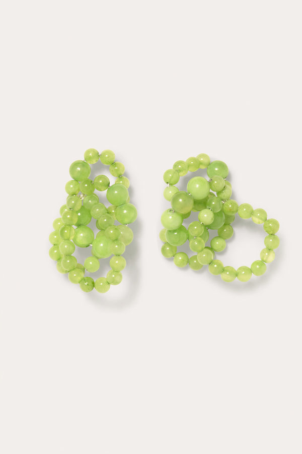 H92 - Boucles d'oreilles en calcite verte et argent recyclé