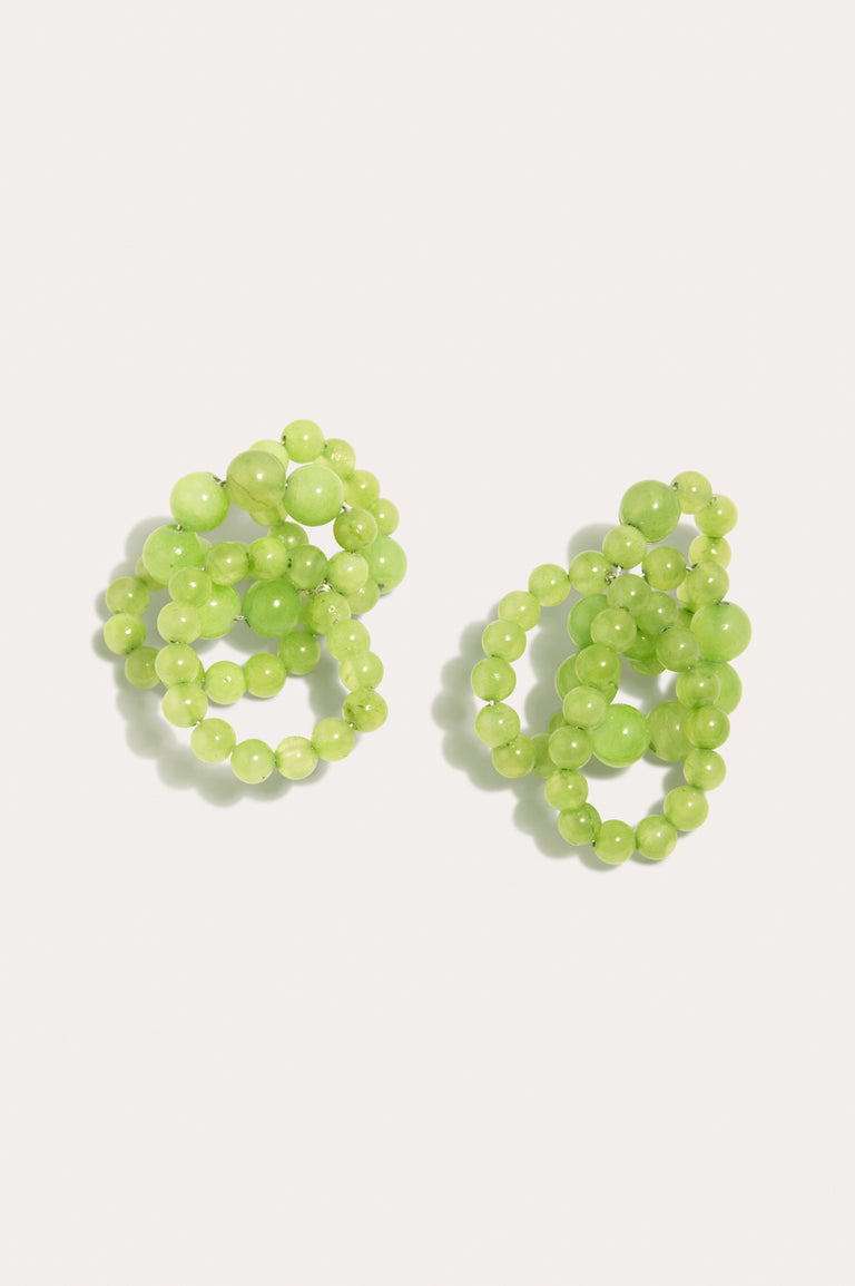 Iceberg - Green Calcite and Recycled Silver Earrings