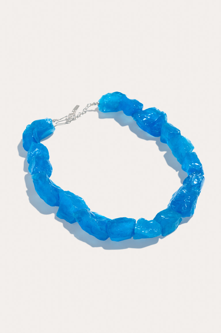 The Iceberg's Other Half - Blue Resin and Recycled Silver Necklace