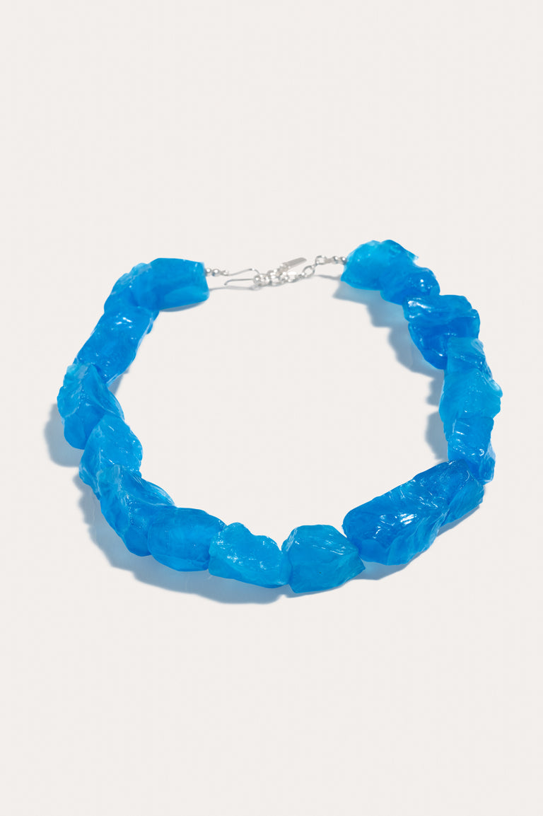 The Iceberg's Other Half - Blue Resin and Recycled Silver Necklace