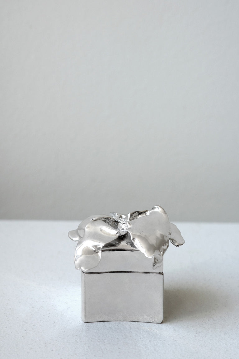 Petite boîte à bibelots fleurie - Boîte à bijoux en argent