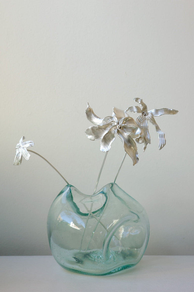 L65 - Set of 3 Flower Ornament in Silver