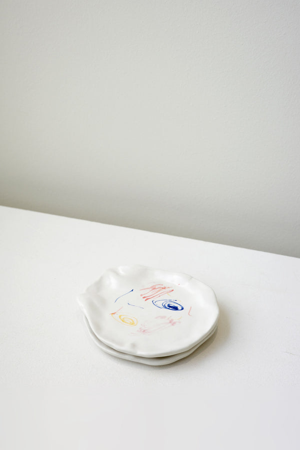 Imparfait Le sous-verre principalement plat – Lot de 2 sous-verres blanc mat avec éclaboussures