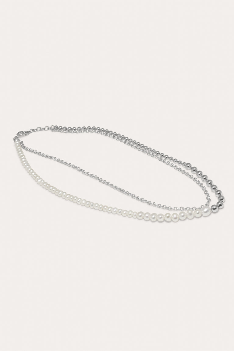 Forgotten Seas - Pearl and Rhodium Plated Necklace