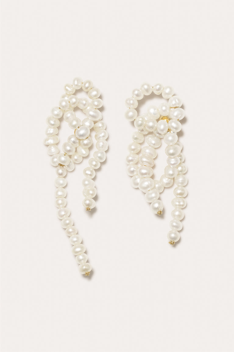 La brèche entre les nuages - Boucles d'oreilles en perles et vermeil d'or recyclé