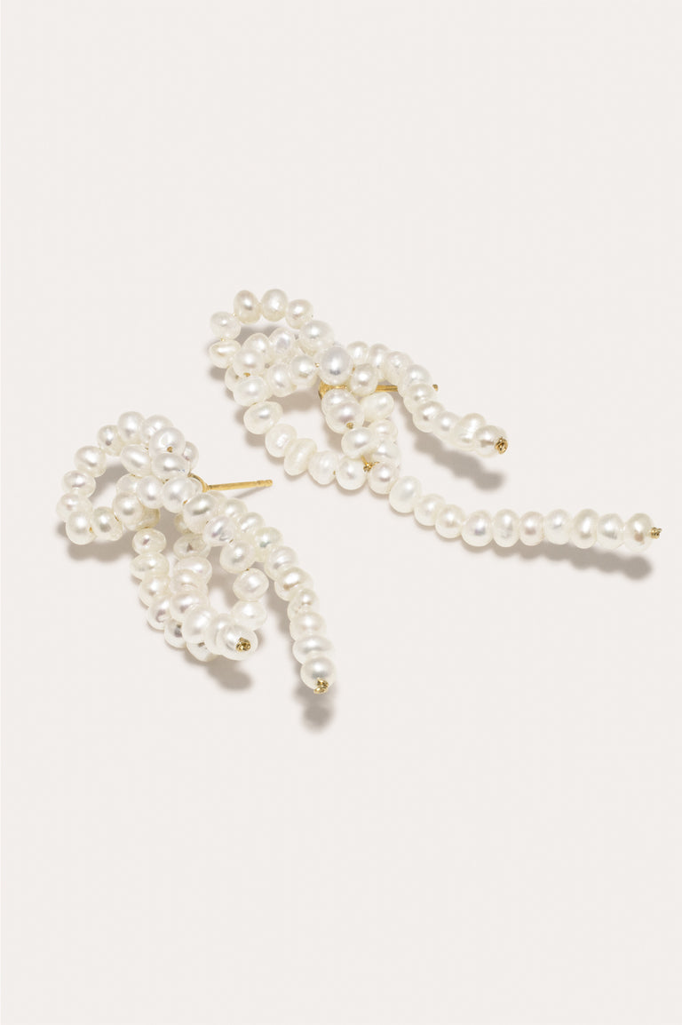 La brèche entre les nuages - Boucles d'oreilles en perles et vermeil d'or recyclé