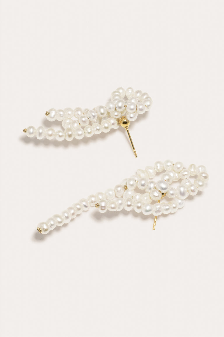 La brèche entre les nuages - Boucles d'oreilles en perles et vermeil d'or recyclé