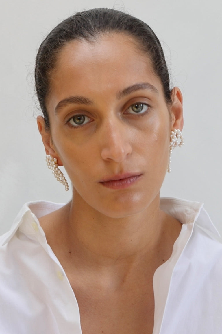 The Break Between The Clouds - Pearl and Recycled Gold Vermeil Earrings