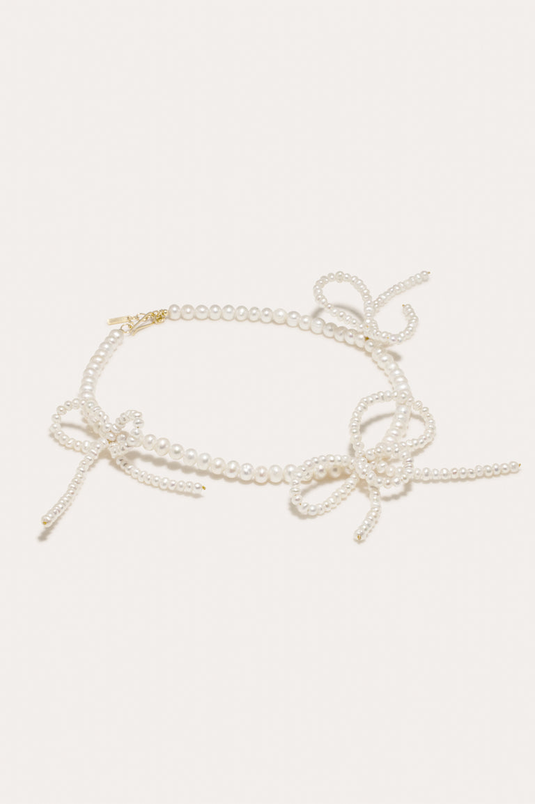 Loop‐the‐Loop - Pearl and Recycled Gold Vermeil Necklace