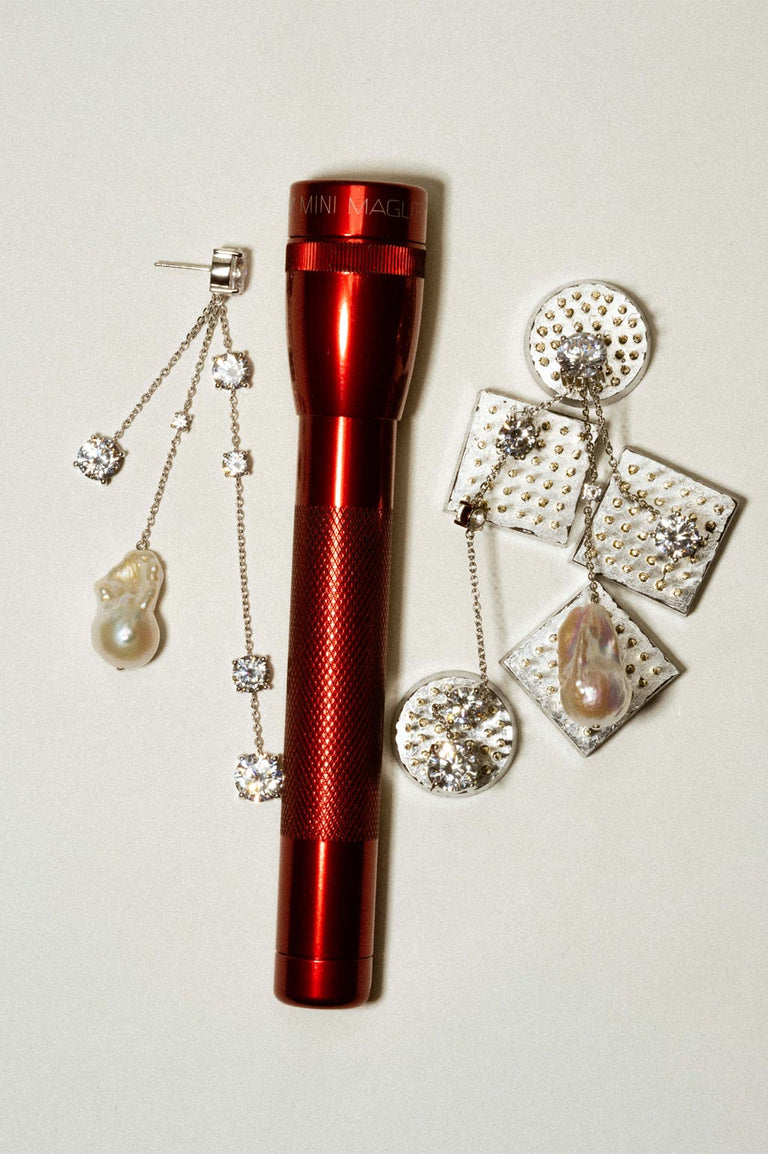Bonafide Madness - Boucles d'oreilles en argent recyclé, perles et zircons