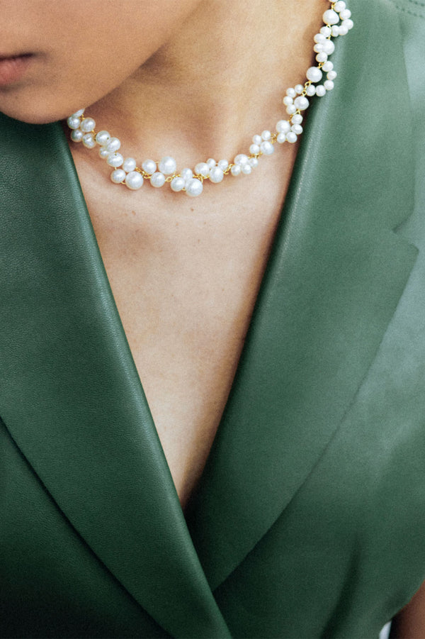 Tide - Collier en Vermeil Or Recyclé et Perles
