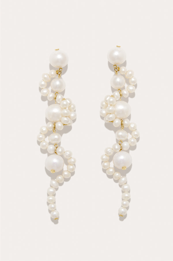 The Mist - Boucles d'oreilles en Vermeil Or Recyclé et Perles